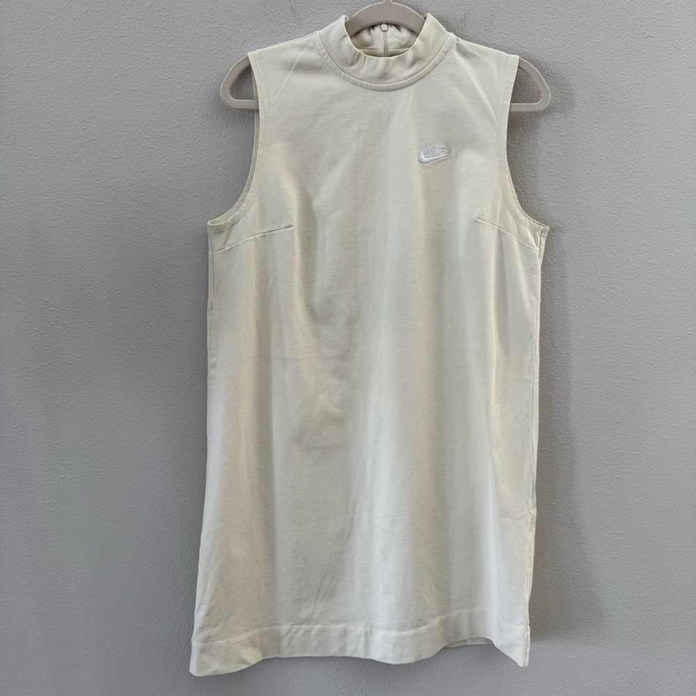 Nike Women's Turtleneck Sleeveless Dress Cream Pale Yellow Large - Picture 9 of 11